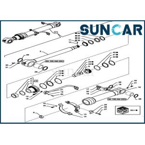 China Jogo do serviço do exemplo de Kit Fits Crawler Excavator CX350D LC do selo do cilindro da cubeta LZ012110 wholesale