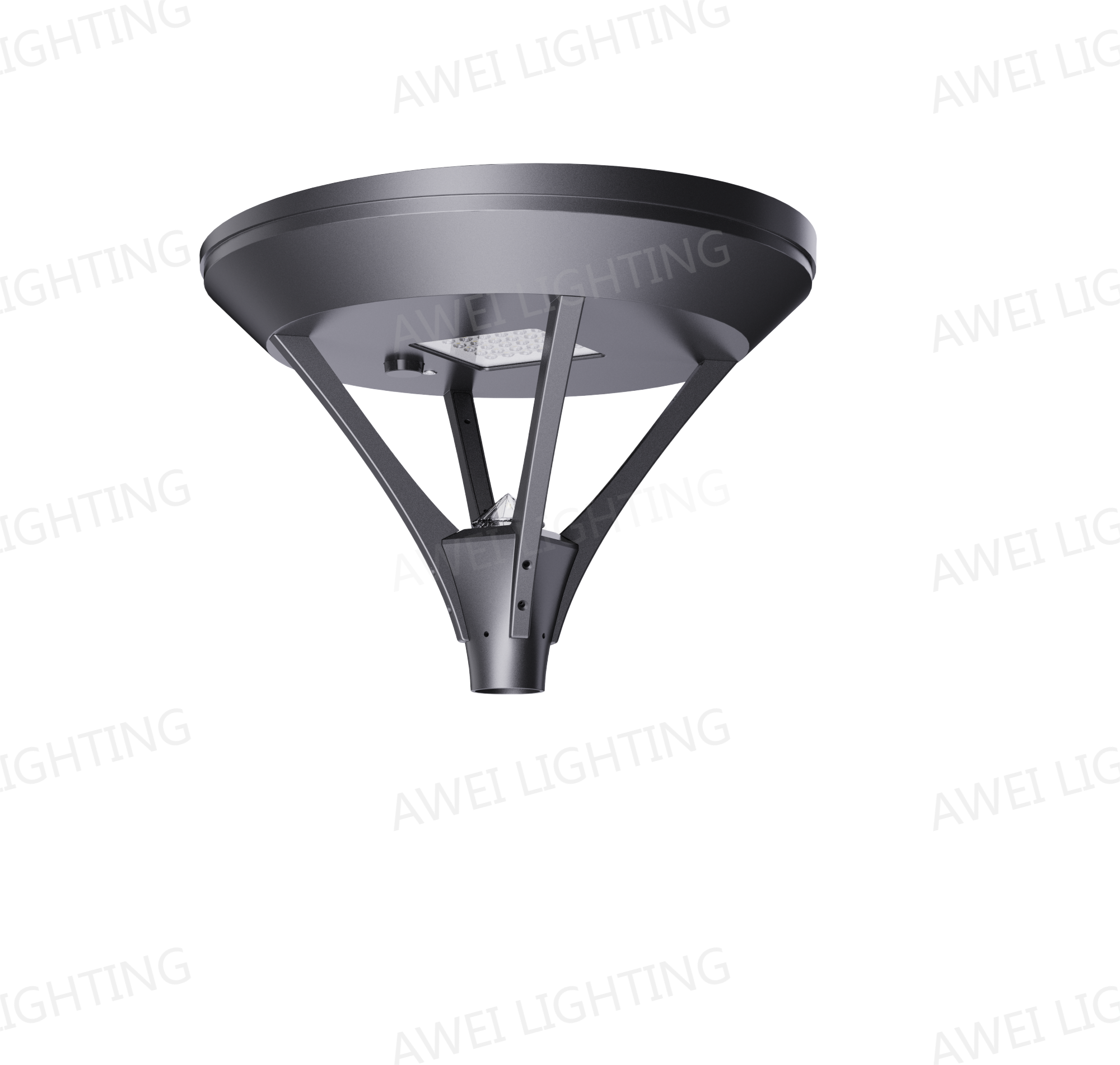 12.8V 36AH Battery Die-cast Aluminum Solar Courtyard Light With Push Button Switch Used In Parks.