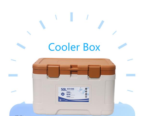 Food PU Ice Cooler Box With Included Accessories Ice Packs And PU Included 50L Wheeled Hard Cooler Keeps Ice Camping Plastic Portable Picnic Ice Chest Cooler Box With Handle