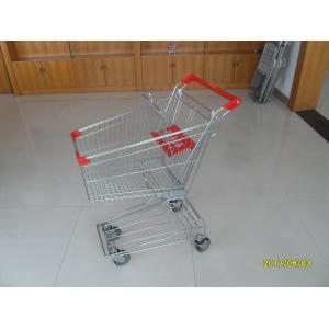 China Normal Wire Shopping Trolley with 4 swivel 4 inch PU wheels for  Supermarket supplier
