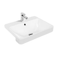China Ceramic Semi Recessed Wash Basin 586x470x173mm With Overflow on sale