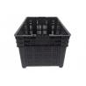 China Black Food Storage Fruit And Vegetable Plastic Crates For Supermarket wholesale