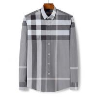 China 2023 Solid Grey Check Men's Casual Dress Shirt in Spring and Autumn for S-2XL Mens Shirts on sale