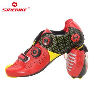 OEM Road Racing Bicycle Shoes , Red Road Cycling Shoes Good Shock Absorption