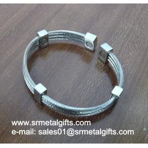 Stainless steel wire twist chain bangle bracelet wholesale for sale