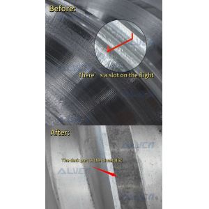 バイメタルスクリューバレル 38CrMoAlA、窒化深さ0.8～1.2mm