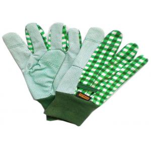 China Gardening Working Cotton Drill Gloves Beautiful Patterns With Knit Wrist wholesale