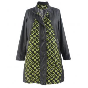 China Autumn Jointed Print Pu Leather Jacket Womens With Buttons For Closure supplier