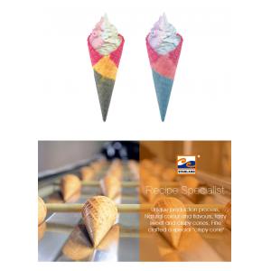 China Strawberry Flavor Wafer Cones 118-120mm Height With 22 ° Angle supplier