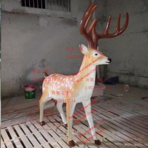 China artificial elk sculptures statues of fiberglass nature painting as decoration statue in garden theme park supplier