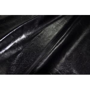 Black  137cm Faux PU Solid Smooth PU Leather Semi Finished