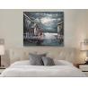 China Abstract Houses Boat Dock Canvas Wall Art Paintings For Living Room wholesale
