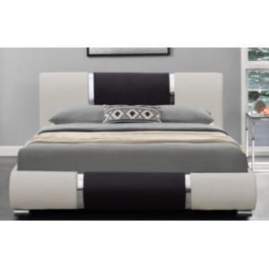 Queen Size Upholstered Platform Bed Frame Light Gray White OEM ODM