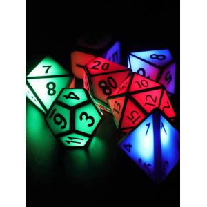Hot selling Polyhedral Luminous Night Light In The Dark led Dice Set