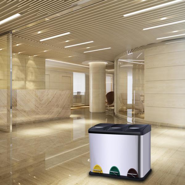 24L Anti Fingerprint Compartment Trash Can With Pedal