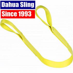 China Yellow 3ton 2 Ply Polyester Flat Lifting Slings Light Weight Eye Slings , WSTDA Standard wholesale