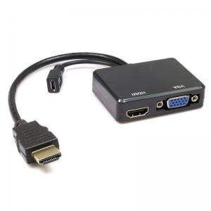 HDMI Male to VGA HDMI Female Splitter w/ Audio HD Video Cable Converter Adapter