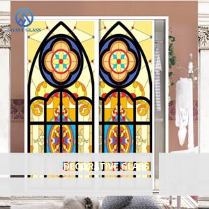 Building Decoration Mosaic Glass Panels Window Art with Metal Frame