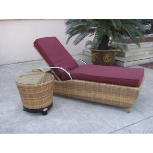 China Waterproof Cane Sun Lounger , Resin Wicker Chaise Lounge Set wholesale