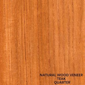 China Furniture And Hotel Natural Teak Wood Veneer Quarter Cut Straight Grain Clear Texture supplier
