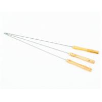 China Stainless Steel Camping Cooking Set Reusable Grilling Kebab Fork Wooden Handle on sale
