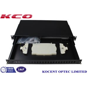 1U Drawer Slide Fiber Optic Patch Panel with 24 Ports and 48 Fiber Capacity for FTTH Network