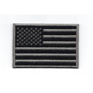 China Iron-on, 9cm*6cm, twill 100% embroidered flag patches with two thread colors supplier