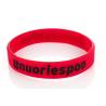 Red Bracelet Color Fill In Black Logo Custom Silicone Rubber Wristbands