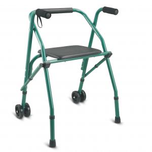 Foldable Aluminium Walking Aid  2 Wheel Walker With Seat , LightWeight Walking Aid With Wheels