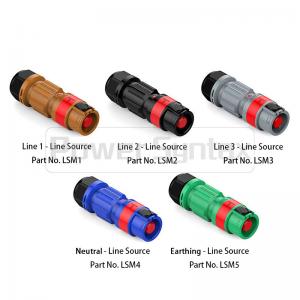 LSM Series High Current Power Connectors Male Plugs PowerSyntax Line Source Set 5 X 400A IP67