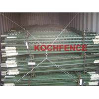 China Studded 6ft Green Painted Use Steel Fence Posts For Wood Fences / Garden Decoration on sale