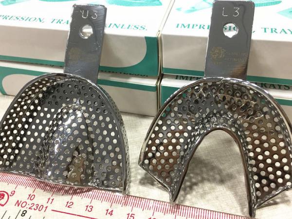 Silver Color Metal Dental Trays , Dental Impression Material Long Lasting