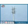 China Electrical Telecommunication Towers , Hot Dip Galvanized Monopole Cell Tower With Lights wholesale