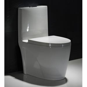 Low Profile One Piece Elongated Toilet Commode Fully Glazed Siphon Jet Flush