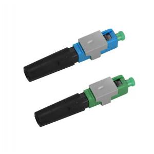 China Blue Green FTTH SC APC UPC Connector Quick Assembly Connector 1000 Cycles supplier
