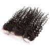 China Smooth Deep Wave Bundles With Lace Frontal 8A Virgin Brazilian Hair / Soft Black Human Hair wholesale