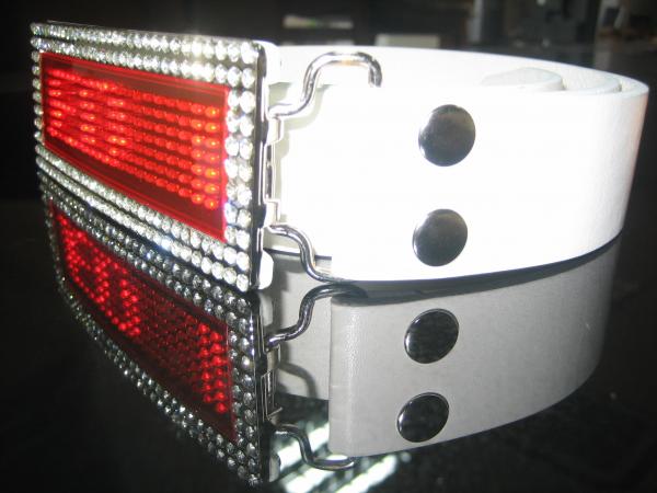 2015 digital programmable Rhinestone Scrolling LED Belt Buckle for belt
