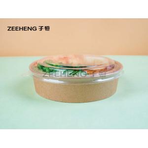 ZIFEI Biodegradable Disposable Brown Bowls With Plastic Lids