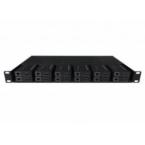 China Rack Mount 12 Slot 19 Inch Mini Media Converter Rack Chassis With Dual Power DC48V supplier