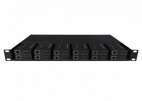 Rack Mount 12 Slot 19 Inch Mini Media Converter Rack Chassis With Dual Power