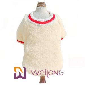 China Rib Knit Short Sleeve Pet T Shirt Keep Warm Soft Sherpa T Shirt For Dog supplier