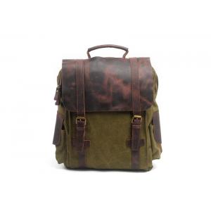 China CL-502 Army Green Mens Canvas Leather Bag Hight Quality Backpack supplier