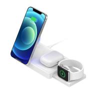 China Magnetic 3 In 1 Qi Wireless Charger , Wireless Charging Base For Iphone 9V on sale