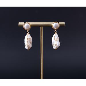 Natural Baroque Pearl Earring French Simple Pearl Stud Earrings Women Luxury Temperament Baroque Earring Wedding Gift