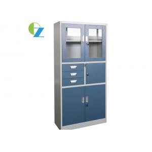 China Knocked Down Structure Steel Office Cupboard 4 Doors And 3 Drawer supplier
