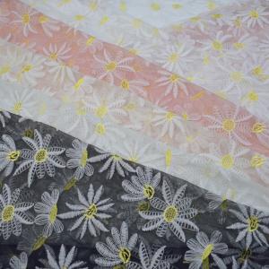 Soft Material Swiss Embroidery Cotton Voile Lace Fabric For Clothing