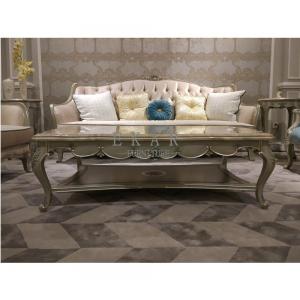 China Luxury Elegant Hand Carved Marble Top With Wood Top Coffee Table For Sale supplier