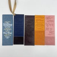 China Custom Rectangle PU Leather Bookmarks Offset Printing Anti Rust Waterproof on sale