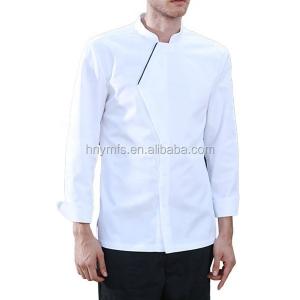 China OEM Service Breathable 100% Cotton Chef Uniform White and Black Chef Coat supplier