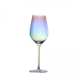 China Electroplated Rainbow Wine Glass , Transparent Burgundy Wine Glass Decanter Set supplier